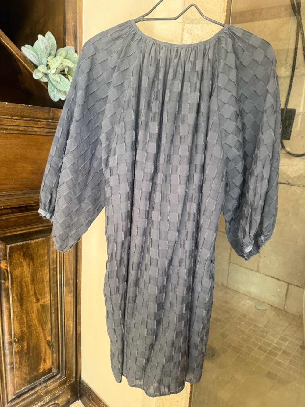 THML Check-Textured Button Front Dress - Picture 2 of 3